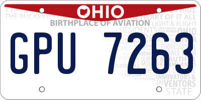 OH license plate GPU7263