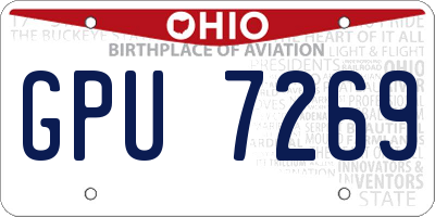 OH license plate GPU7269