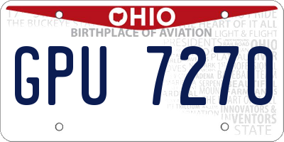 OH license plate GPU7270