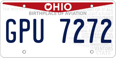 OH license plate GPU7272