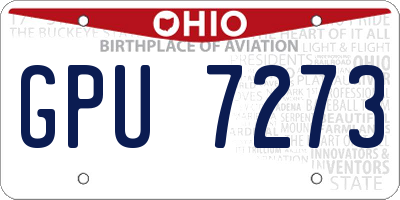OH license plate GPU7273