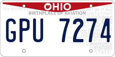 OH license plate GPU7274