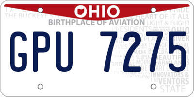 OH license plate GPU7275