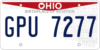 OH license plate GPU7277