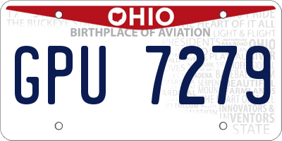 OH license plate GPU7279