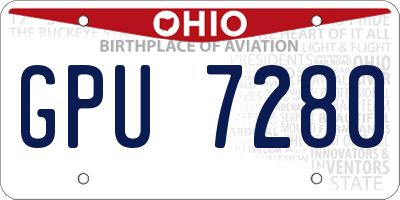 OH license plate GPU7280