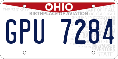 OH license plate GPU7284