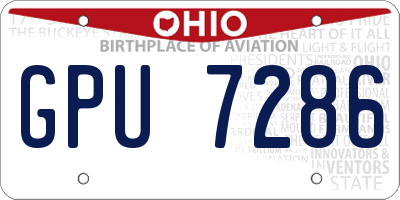 OH license plate GPU7286