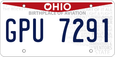 OH license plate GPU7291