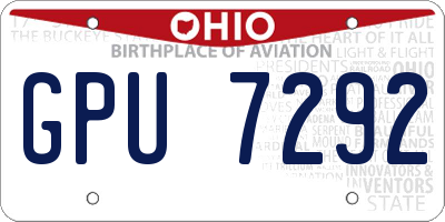 OH license plate GPU7292