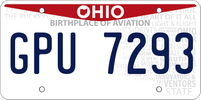 OH license plate GPU7293