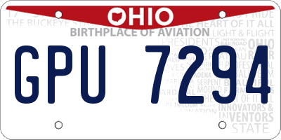 OH license plate GPU7294