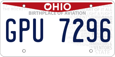 OH license plate GPU7296