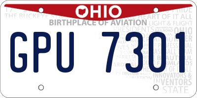 OH license plate GPU7301