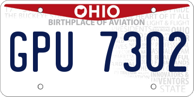 OH license plate GPU7302