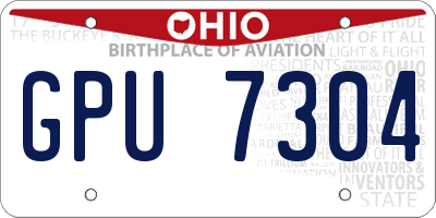 OH license plate GPU7304