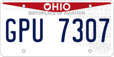 OH license plate GPU7307