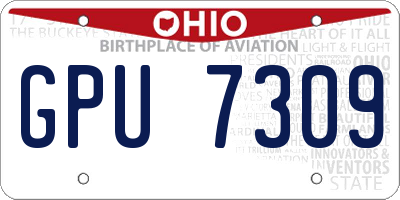 OH license plate GPU7309