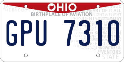 OH license plate GPU7310