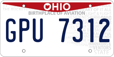 OH license plate GPU7312