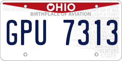 OH license plate GPU7313