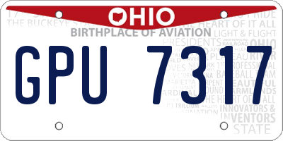 OH license plate GPU7317