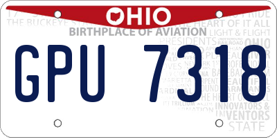 OH license plate GPU7318