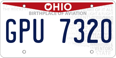 OH license plate GPU7320
