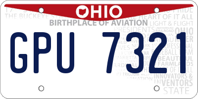 OH license plate GPU7321