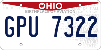 OH license plate GPU7322
