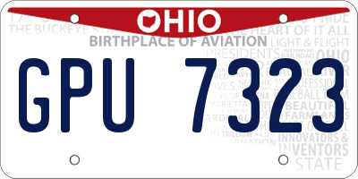 OH license plate GPU7323