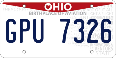 OH license plate GPU7326