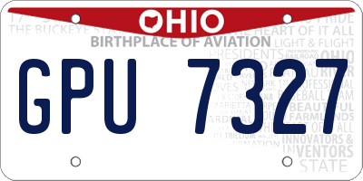 OH license plate GPU7327