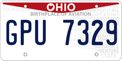 OH license plate GPU7329
