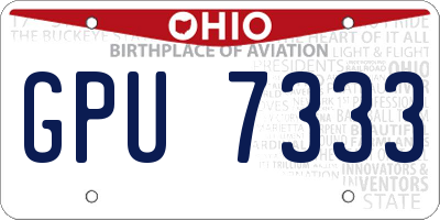 OH license plate GPU7333