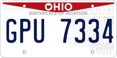 OH license plate GPU7334