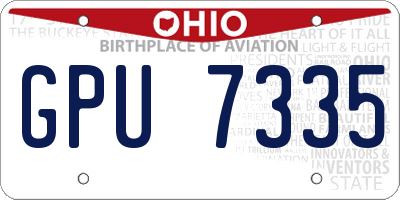 OH license plate GPU7335