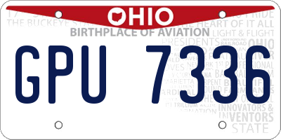 OH license plate GPU7336