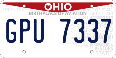 OH license plate GPU7337