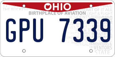 OH license plate GPU7339