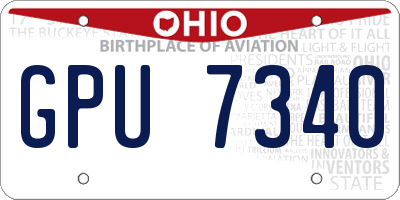 OH license plate GPU7340
