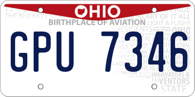OH license plate GPU7346