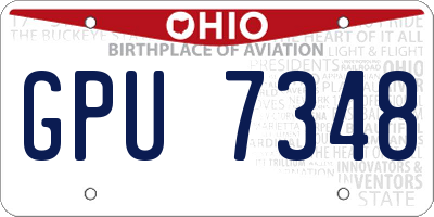 OH license plate GPU7348