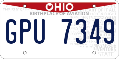 OH license plate GPU7349