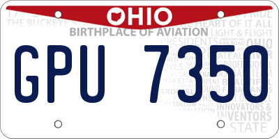 OH license plate GPU7350