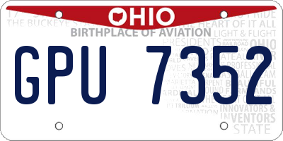 OH license plate GPU7352