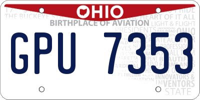 OH license plate GPU7353