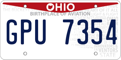 OH license plate GPU7354