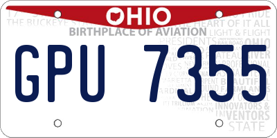 OH license plate GPU7355