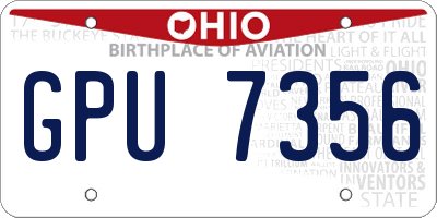 OH license plate GPU7356